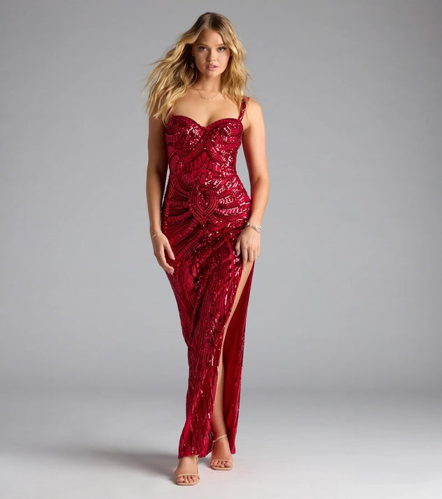 High End Sequined Pattern Sexy Sling Dress Cocktail Evening Dress Performance Dress