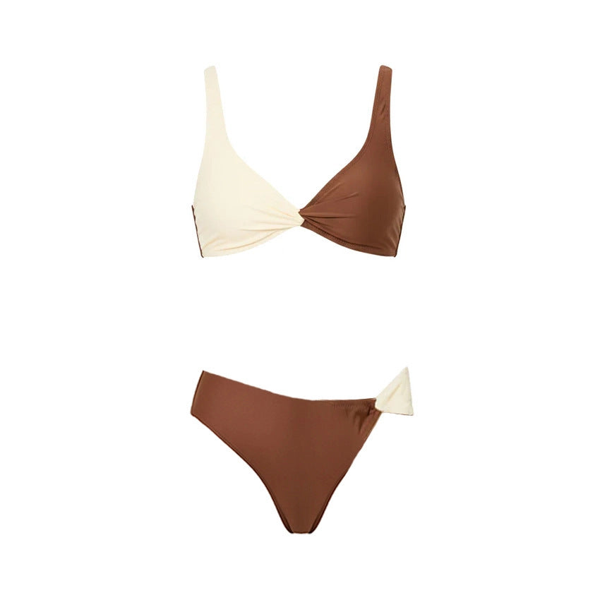 Swimsuit Color Matching Simple High Sense One Piece Swimsuit Set
