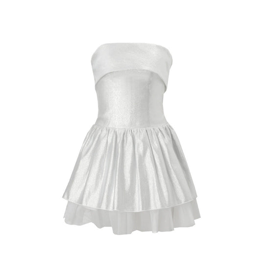 Women Clothing Spring Sexy Elegant Lady off Shoulder Tube Top Short Type Dress Women