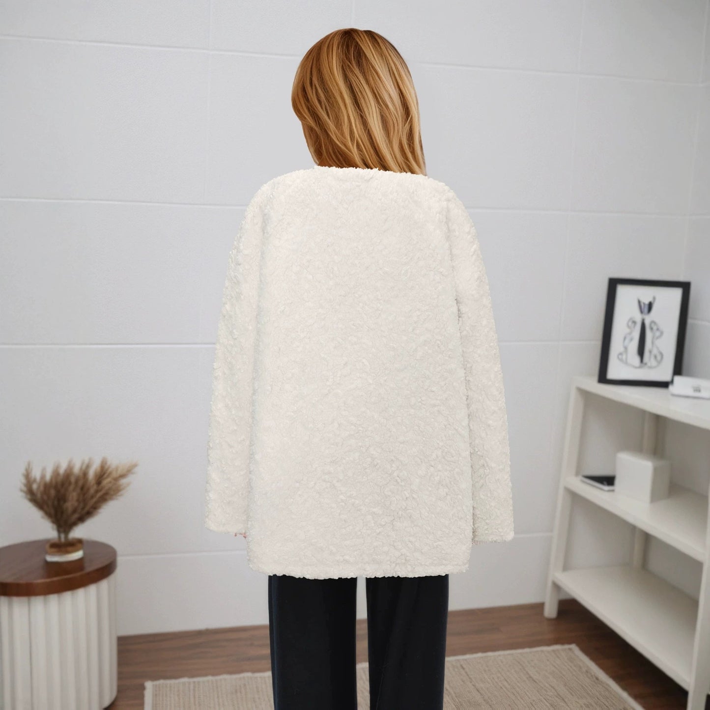 Fashionable Lamb Wool Thickened Coat Women Winter Mid Length Trendy Double Bag Baggy Coat