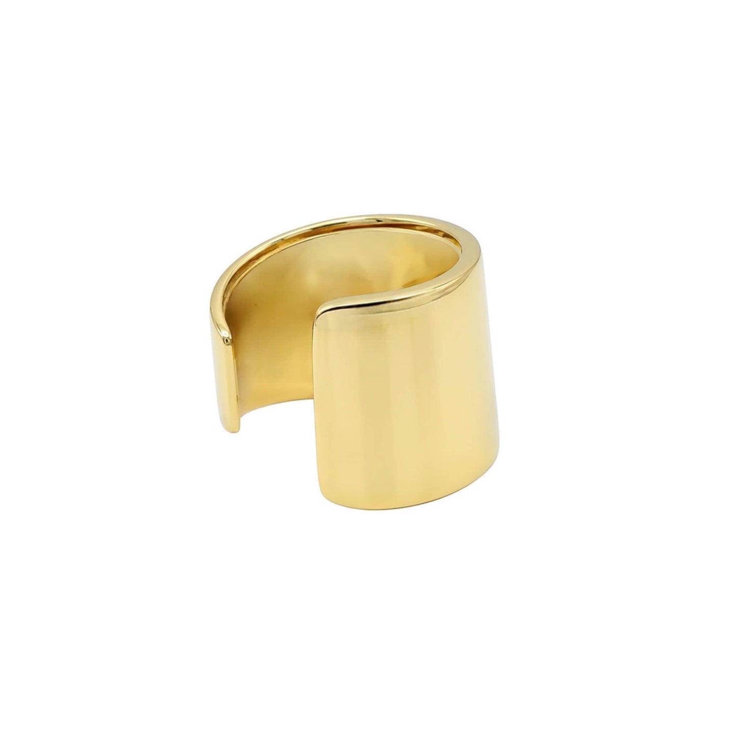 Adjustable Wide Band Brass Cuff Ring | Penda