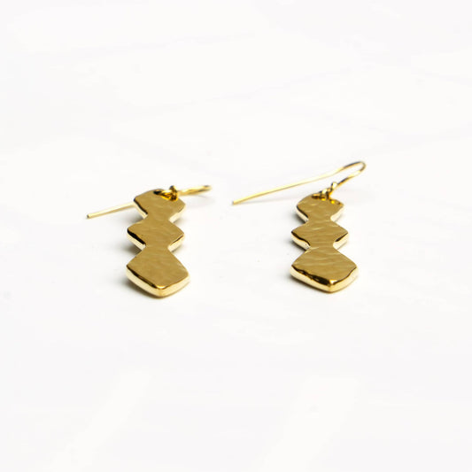 Double Hourglass Brass Dangle Earrings | Rio