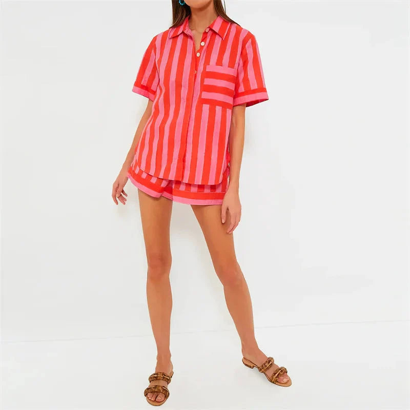 š Lamuusaa 2-Piece Striped Summer Set ā 2000s Streetwear Revival