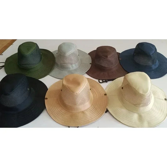 Summer Mesh Fishing Hat Outdoor Breathable Casual Cool Hat Mountaineering Sun Fisherman Hat (7 Colors)