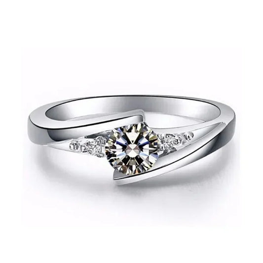 Silver Plated Stainless Steel Rings For Women | Square Cubic Zircon Ring | Jewelry Accessories Wholesale Size 5-10