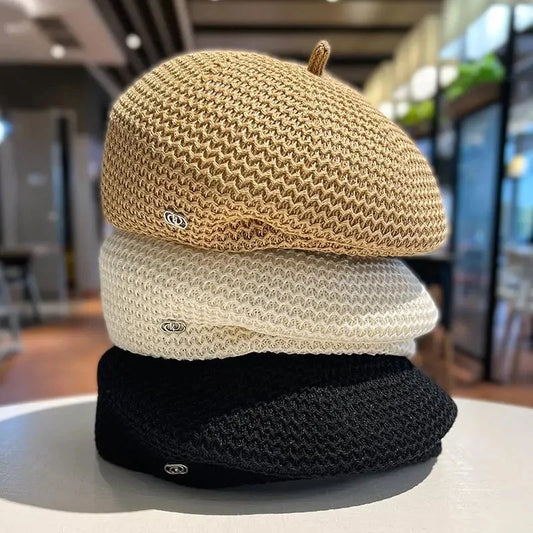 Women’s Pleated Paper Straw Beret