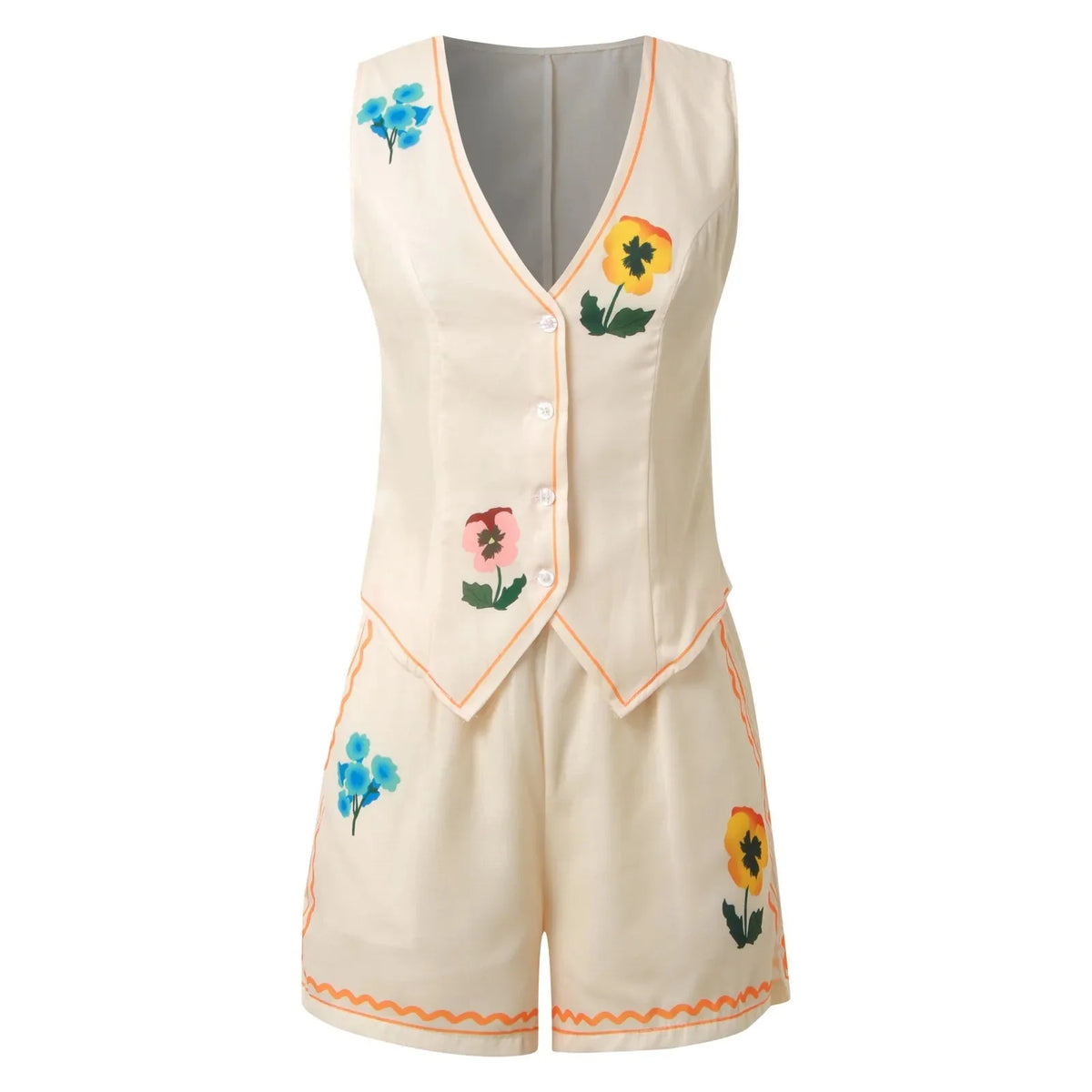 đ¸ Vintage Floral Embroidered 2-Piece Summer Set