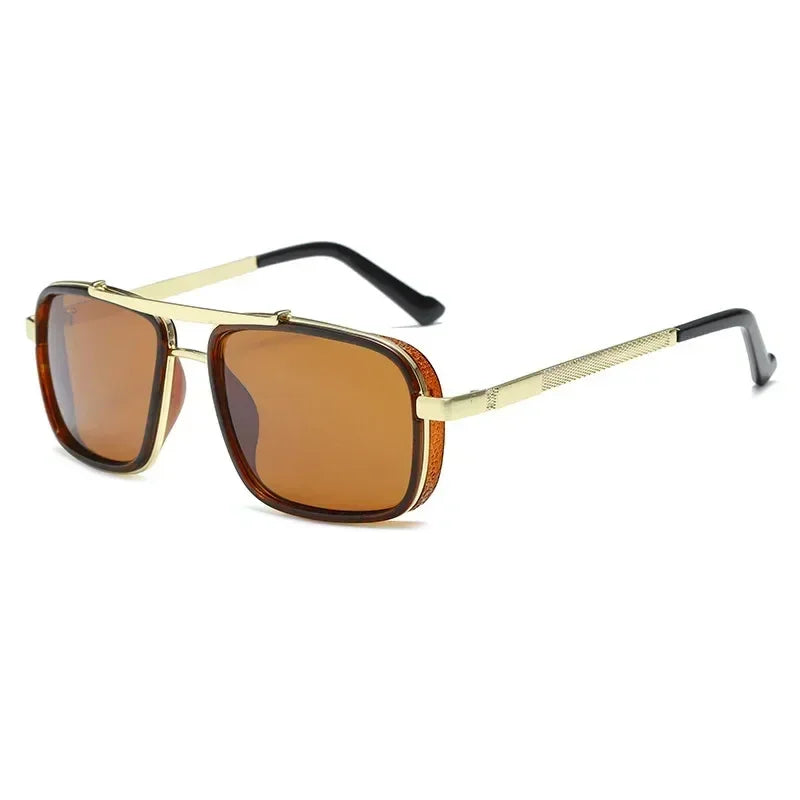 New Sunglasses Punk Sunglasses New Men's Square Uv400 Twin-beam Aviator Sunglasses