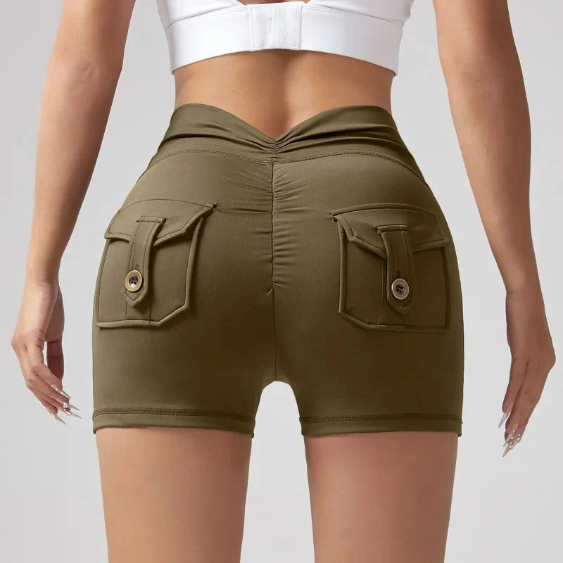 š Wrinkled High-Waist Pocket Leggings for Women