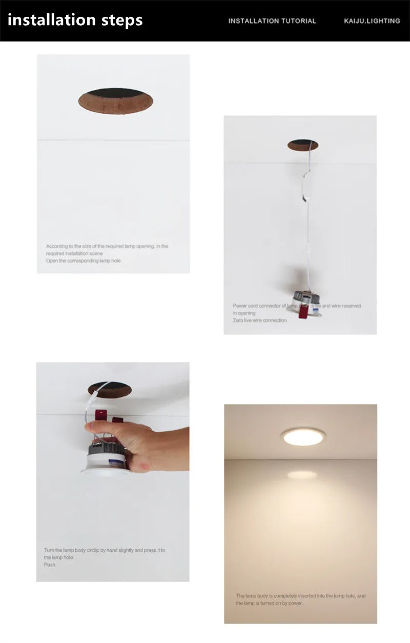 Recessed Anti-glare LED COB Downlight 18W 24W Dimmable 85-265V Ceiling Lamp Spot Light 12W 15W Home Living Room Bedroom Lighting