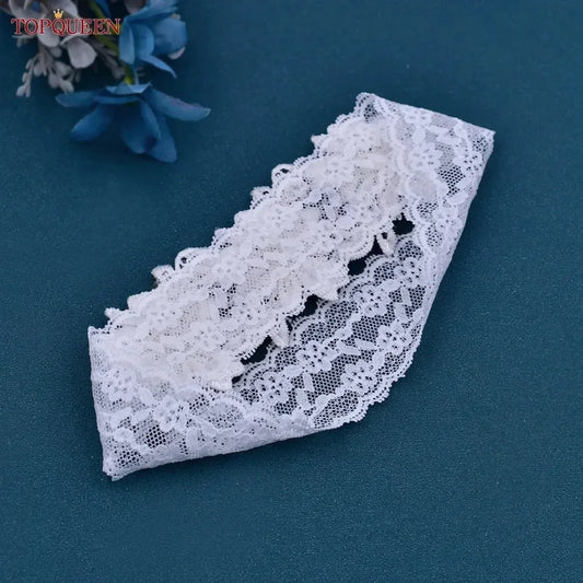 TOPQUEEN ST40 Sexy Lace Flower Thigh Ring Crystal Beaded Pearls Wedding Garter Belt Bridal Cosplay Fashion Stocking Ring