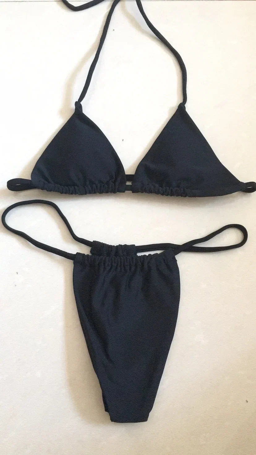 Sexy Thong Bikini 2024 Women Swimsuit Female Swimwear Micro Bikinis Set Brazilian Beach Wear Bathing Suit Biquini Neon Yellow