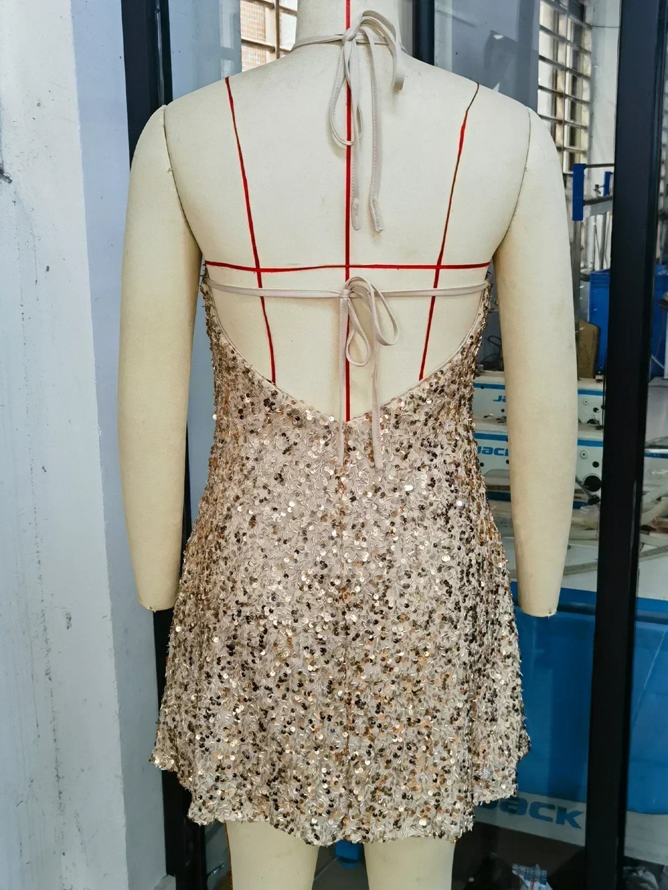 Women Short Dresses Sexy Backless Bodycon Evening dresses Sequin Halter Nightclub Cocktail Birthday Party Welcome Prom Dress XY5