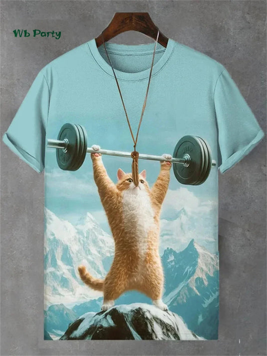 🐱 3D Travel Cat Print T-Shirt – Playful Summer Streetwear
