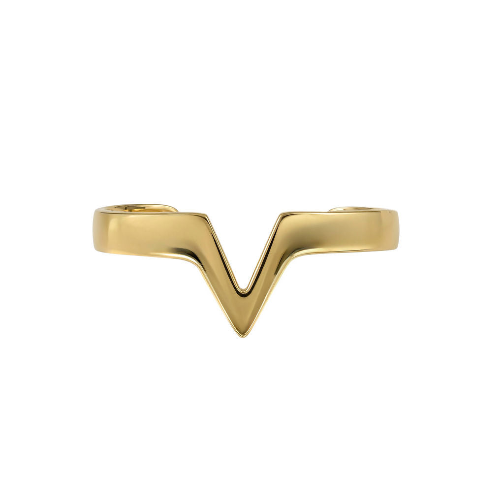 V-Shaped Brass Cuff Bracelet | Nyeupe
