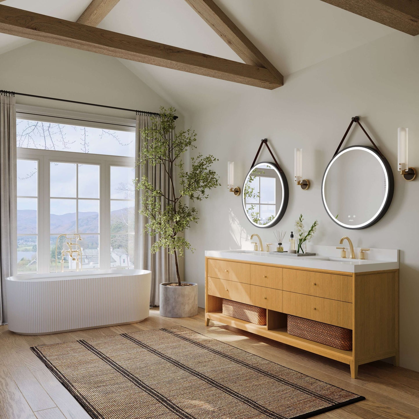 Momo Bathroom Vanity Collection in Sienna Finish