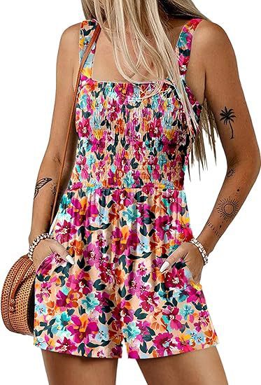 ๐บ Floral Print Sleeveless Beach Jumpsuit