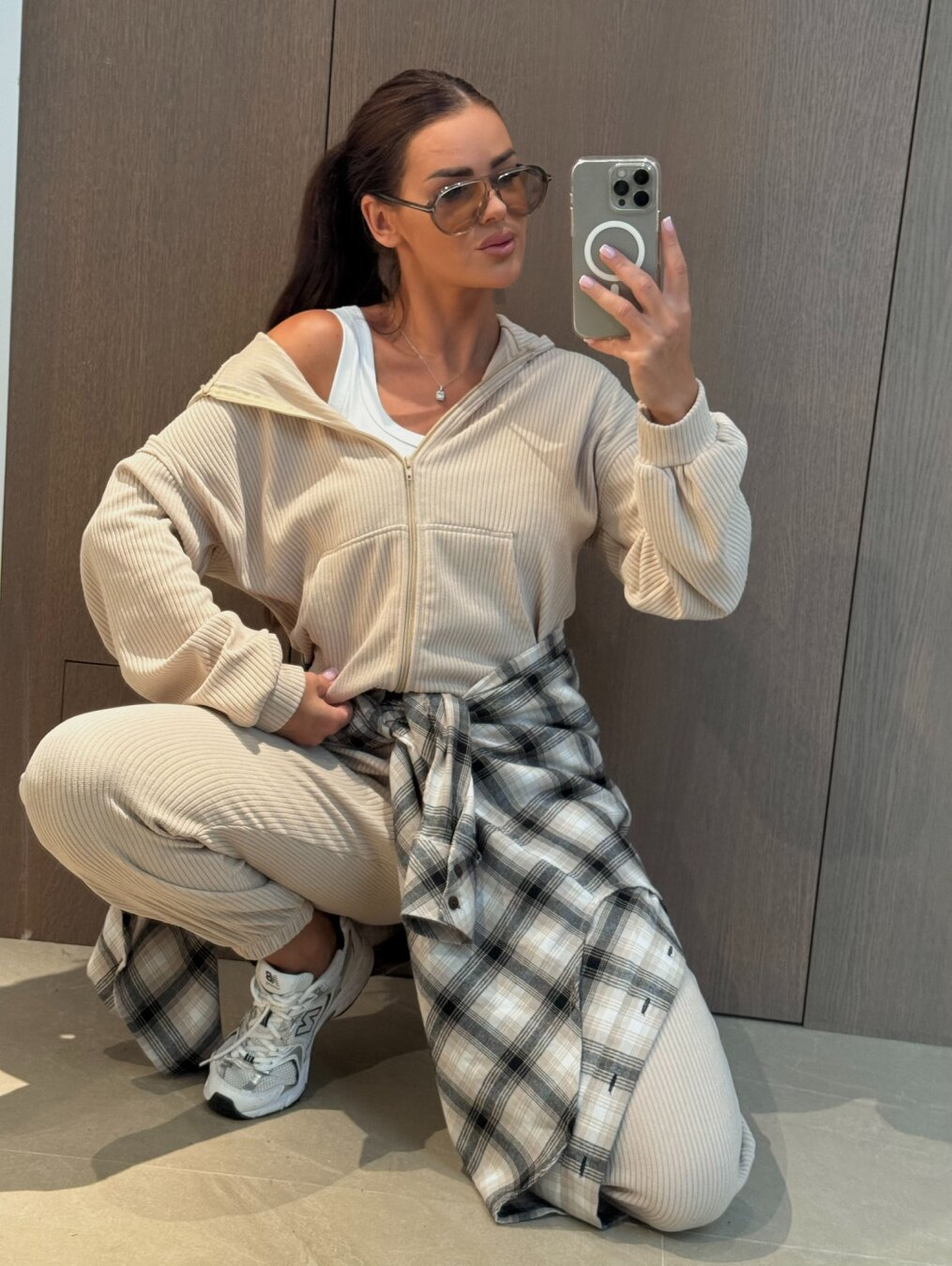 Women's Wide-Rib Knit Zip Hoodie & Jogger Pants Set