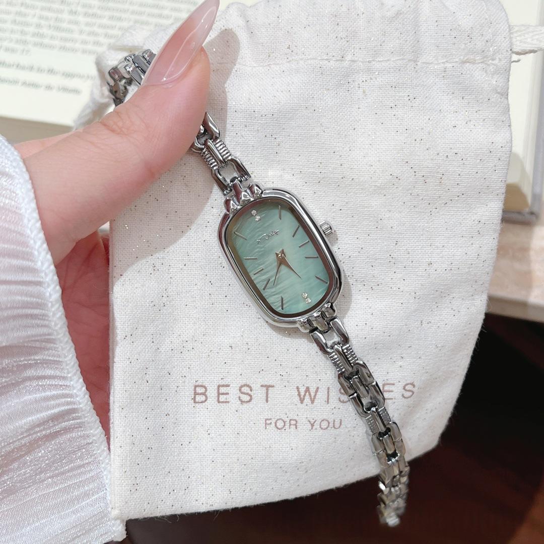 Simple Square Sugar Shaped Steel Band Mother Of Pearl Womens Watch