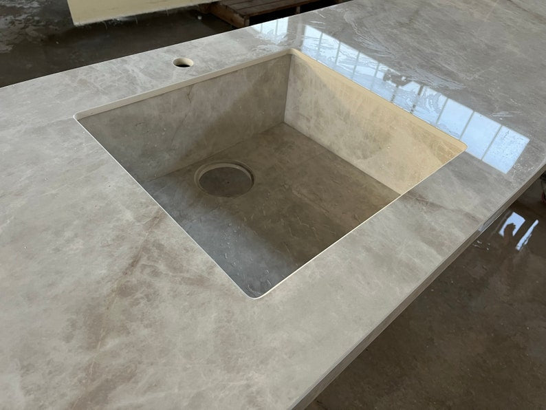 Porcelain Crystal Ice Polished Bathroom Kitchen Sink Centerpiece