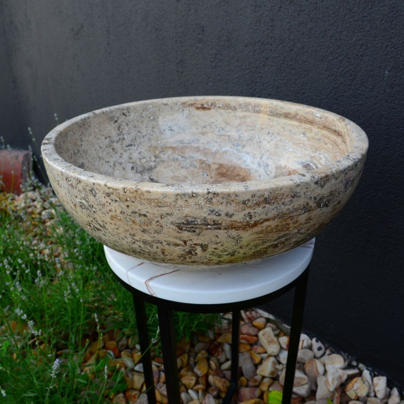 Artisan Handcrafted Natural Travertine Valencia Bathroom Sink