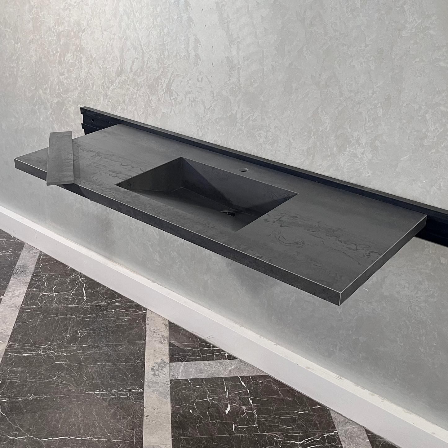 Dark Engineered Porcelain Kitchen Sink - Premium Handcrafted