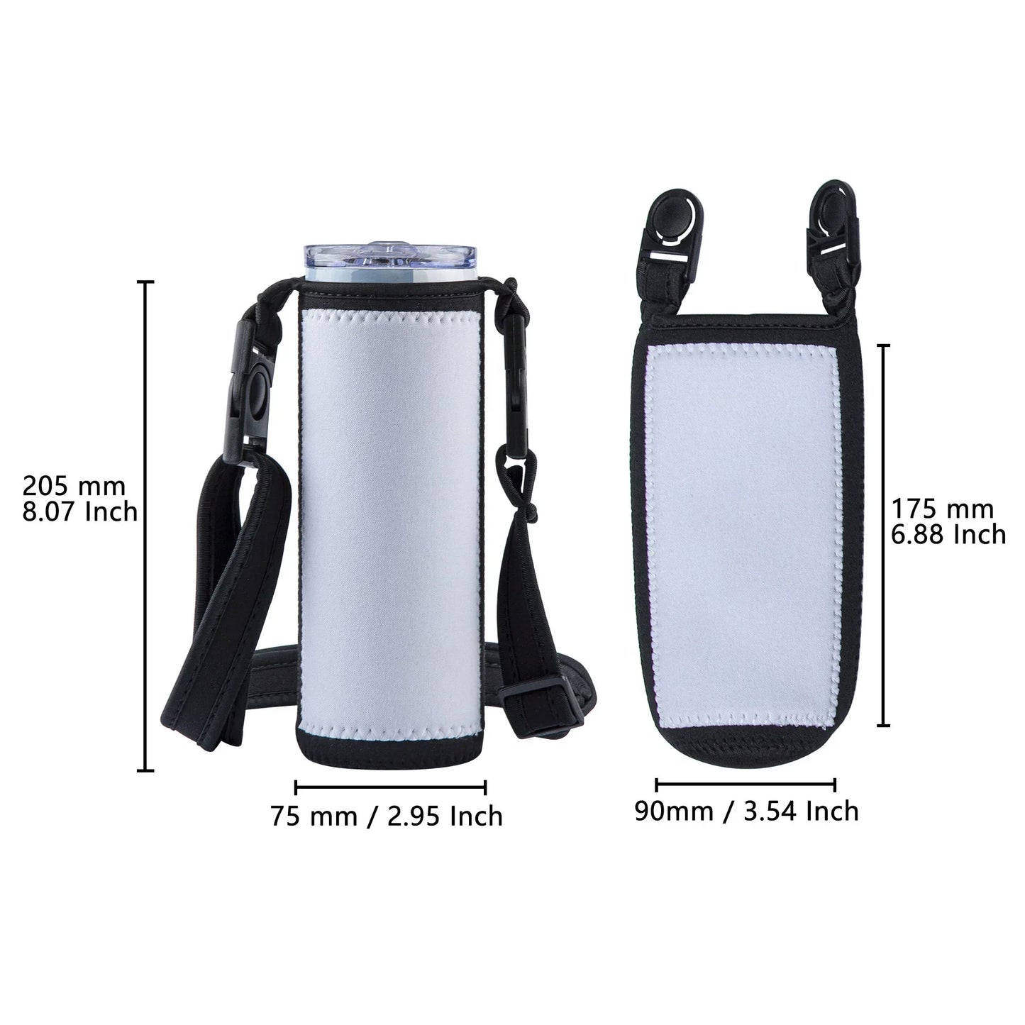DIY dye Sublimation Blank Neoprene 20oz tumbler tote pouch holder with adjustable strap