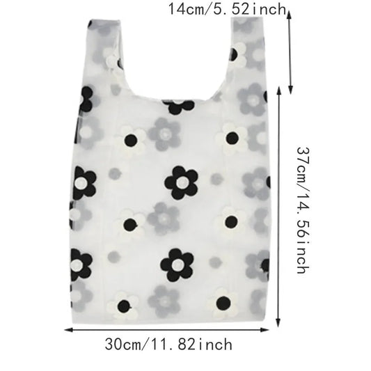 Lightweight Organza Tote Bag with Embroidered Floral Design