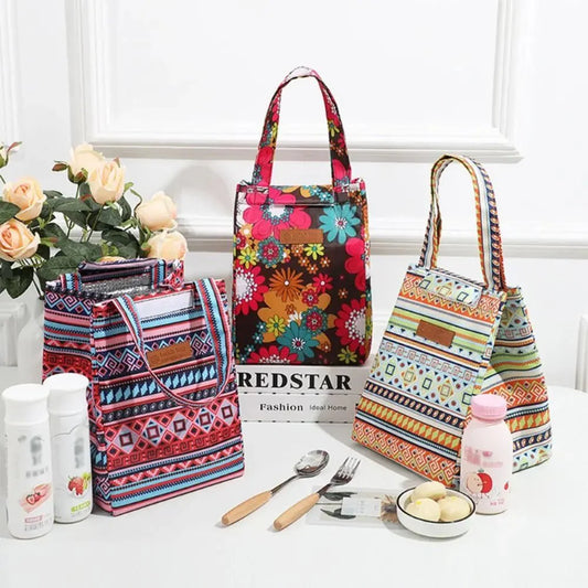Portable Adult Kids Oxford Cloth Insulated Lunch Bag