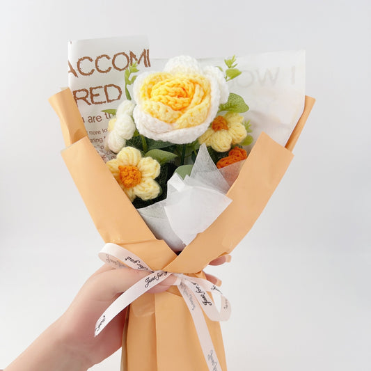 Rose Crochet Bouquet Romantic Gift for Girlfriend