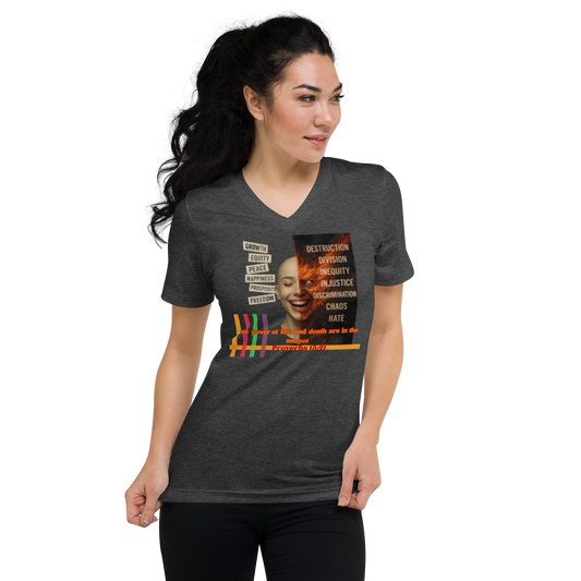 “Truth and Consequences" Unisex V-Neck Tee