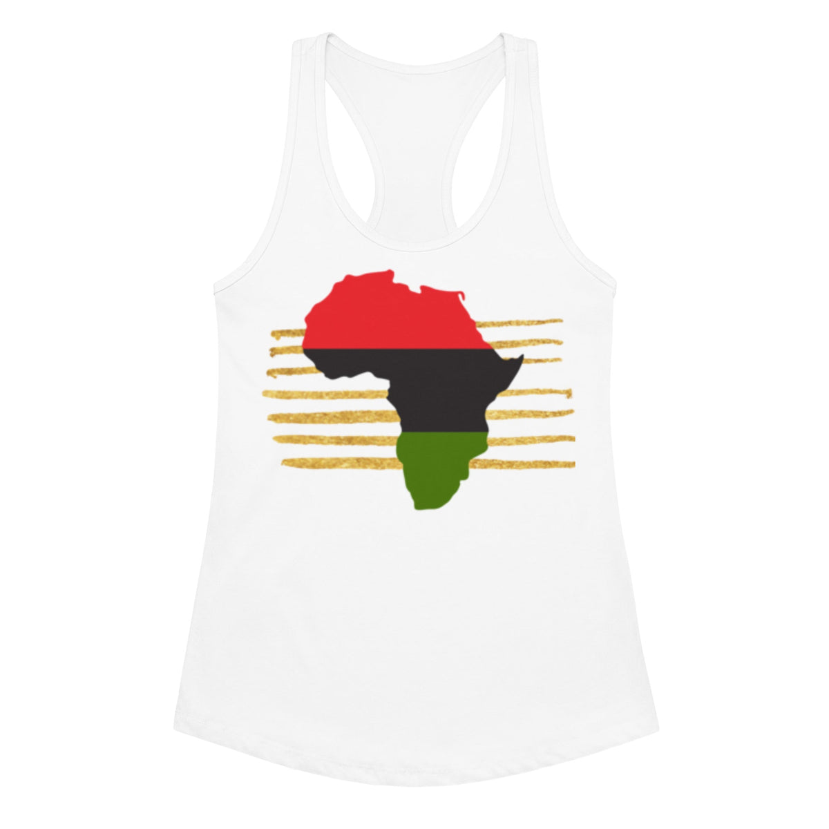 Africa on Gold Women's Fitted Racerback Tank Top