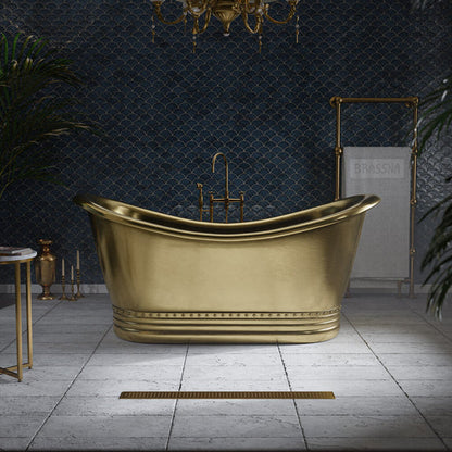 Matte Black and Copper Freestanding Soaking Bathtub - Dual Finish
