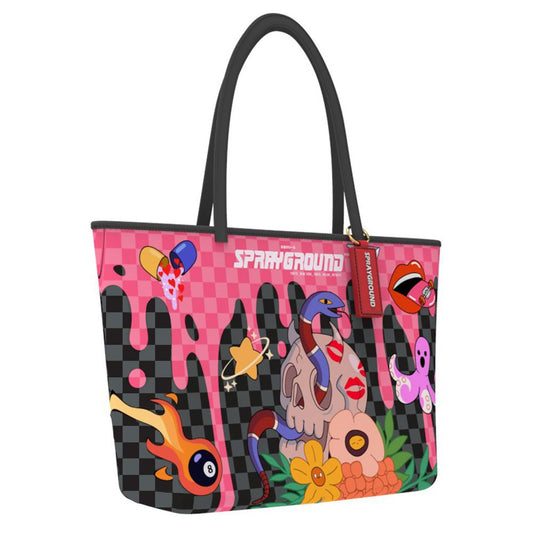Sprayground WTF Skull Drip Tote T7862
