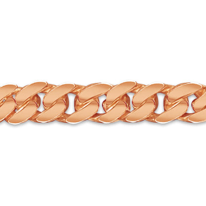 Curb Solid White/Yellow/Rose Gold Handmade Necklace , 9mm, 16-30 Inch