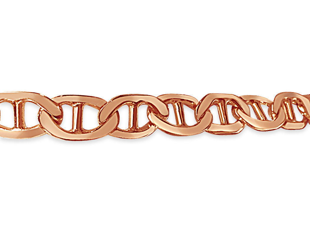 Mariner Solid White/Yellow/Rose Gold Handmade Bracelet , 8mm, 6.5-10 Inch