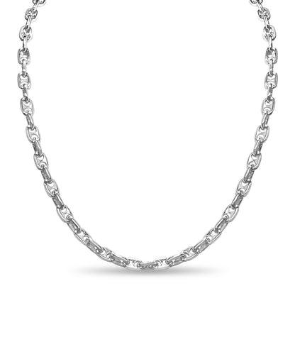 Anchor Mariner Solid White/Yellow/Rose Gold Handmade Necklace , 5mm, 16-30 Inch