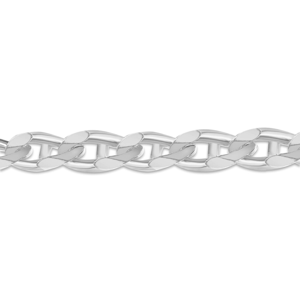 Anchor Mariner Solid White/Yellow/Rose Gold Handmade Bracelet , 15mm, 6.5-10 Inch