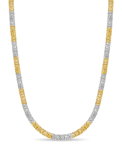Nugget Solid White/Yellow/Rose Gold Handmade Necklace , 7mm, 16-30 Inch