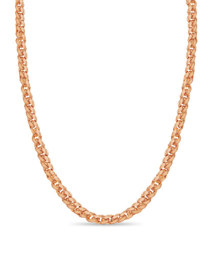 Curb Solid White/Yellow/Rose Gold Handmade Necklace , 15mm, 16-30 Inch