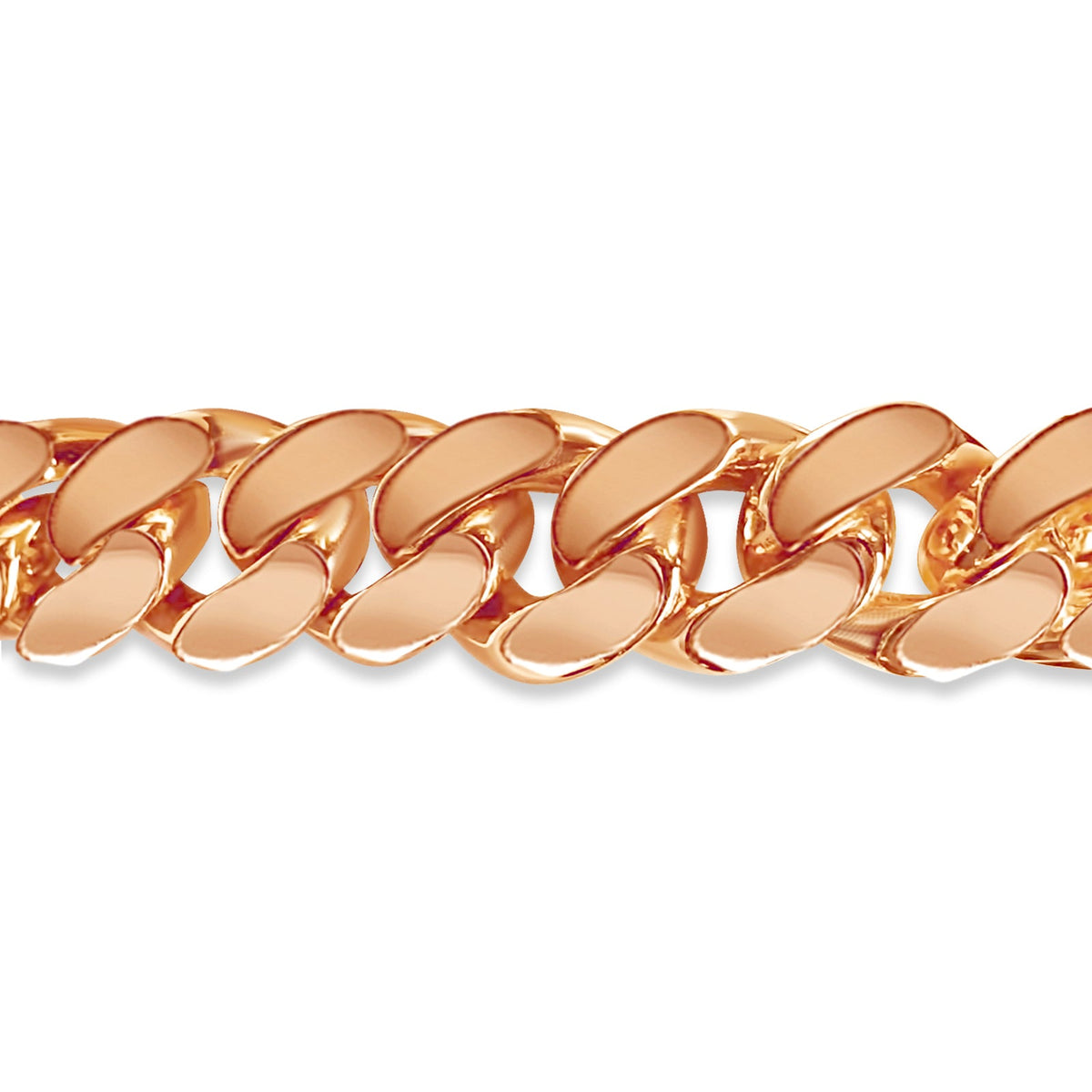 Curb Solid White/Yellow/Rose Gold Handmade Bracelet , 15mm, 6.5-10 Inch