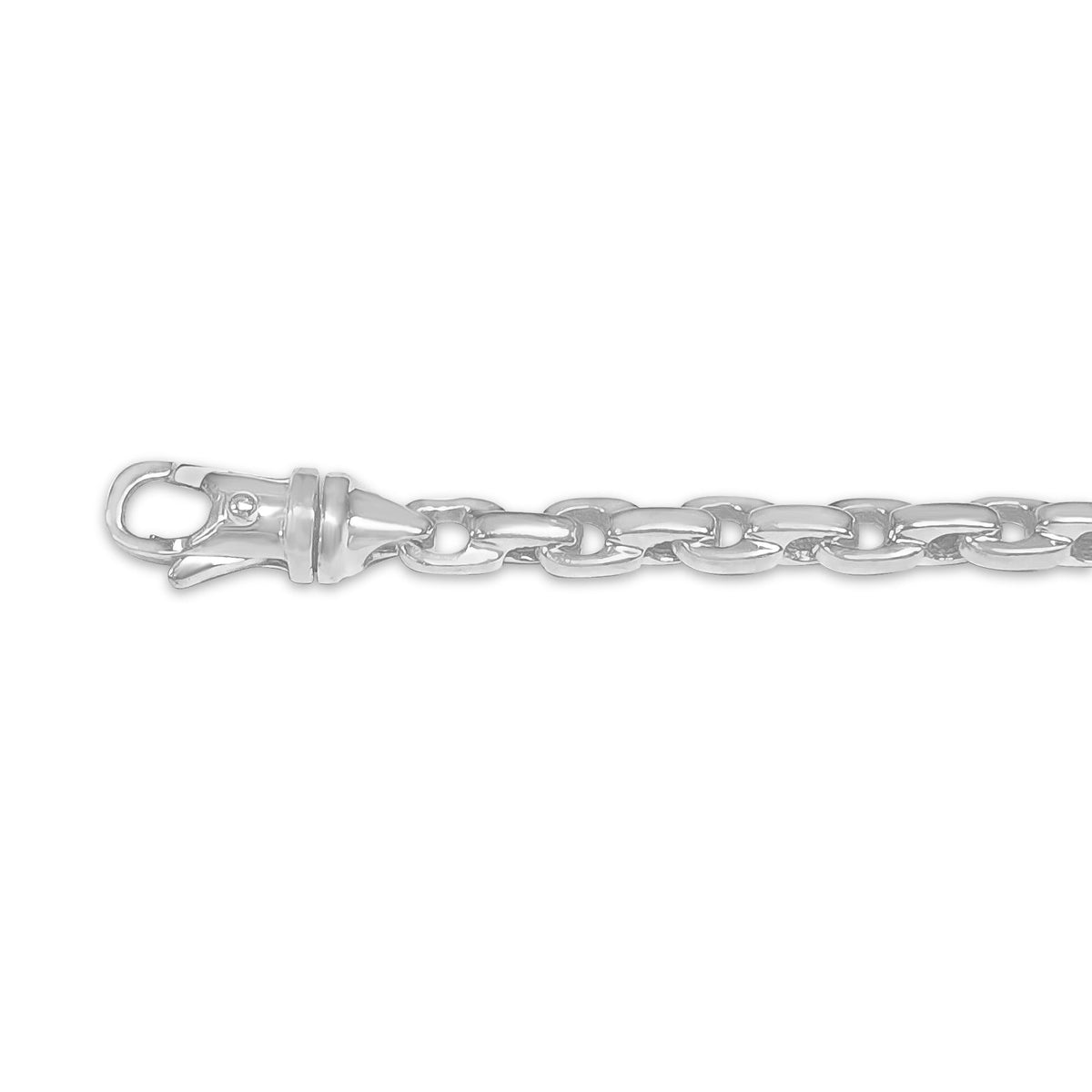 Fancy Rolo Solid White/Yellow/Rose Gold Handmade Bracelet , 5mm, 6.5-10 Inch
