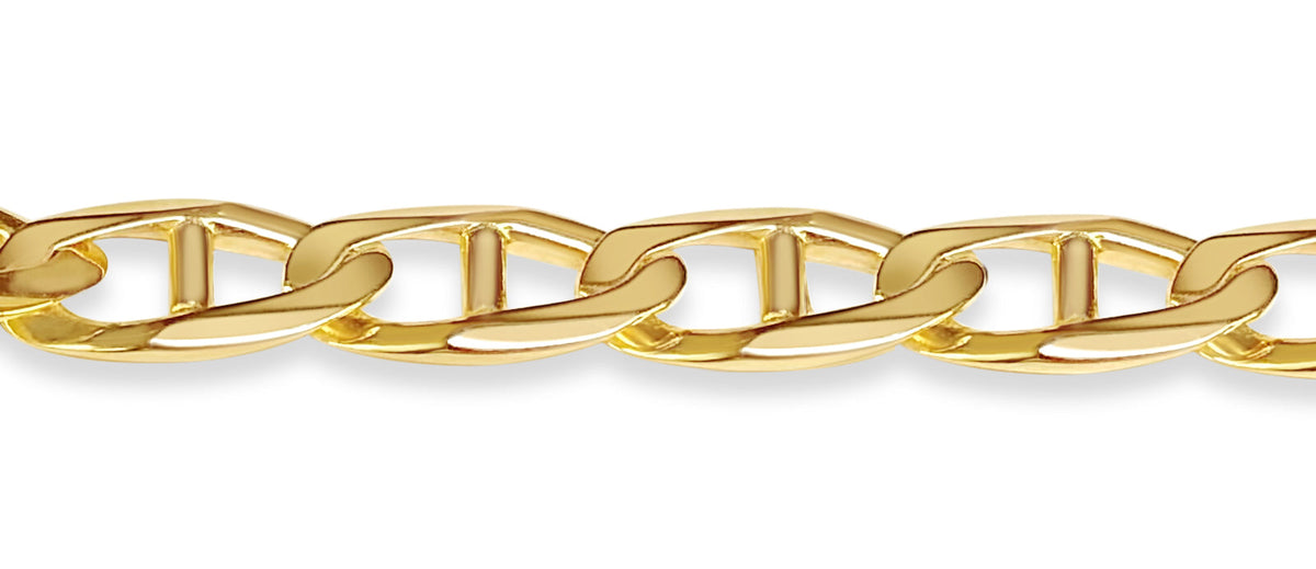 Mariner Solid White/Yellow/Rose Gold Handmade Bracelet , 11mm, 6.5-10 Inch