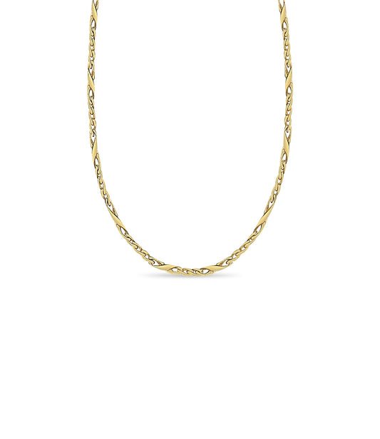 XO Curb Solid White/Yellow/Rose Gold Handmade Necklace , 6mm, 16-30 Inch