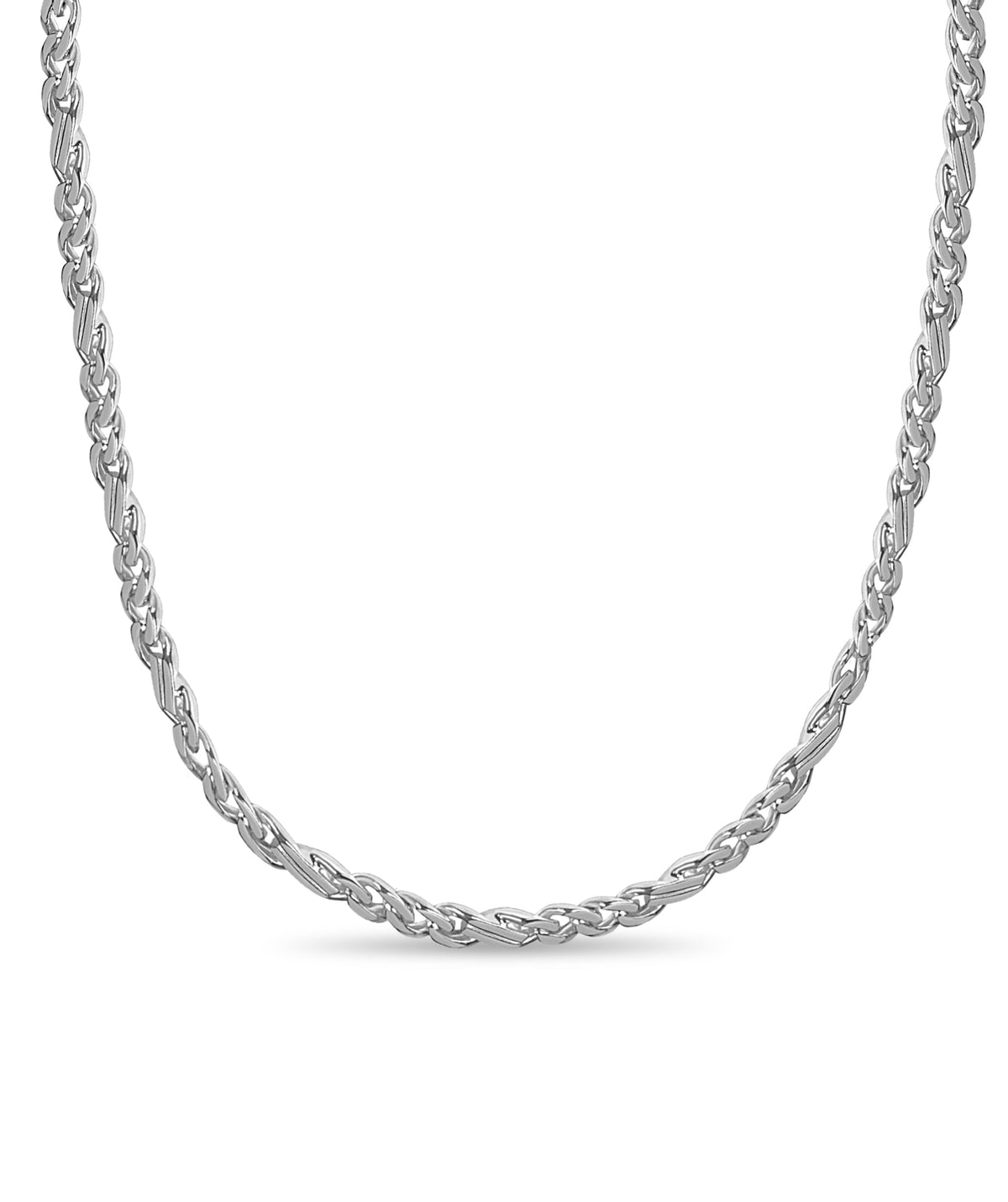 Curb Solid White/Yellow/Rose Gold Handmade Necklace , 7mm, 16-30 Inch