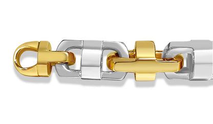 Anchor Mariner Solid White/Yellow/Rose Gold Handmade Bracelet , 14mm, 6.5-10 Inch