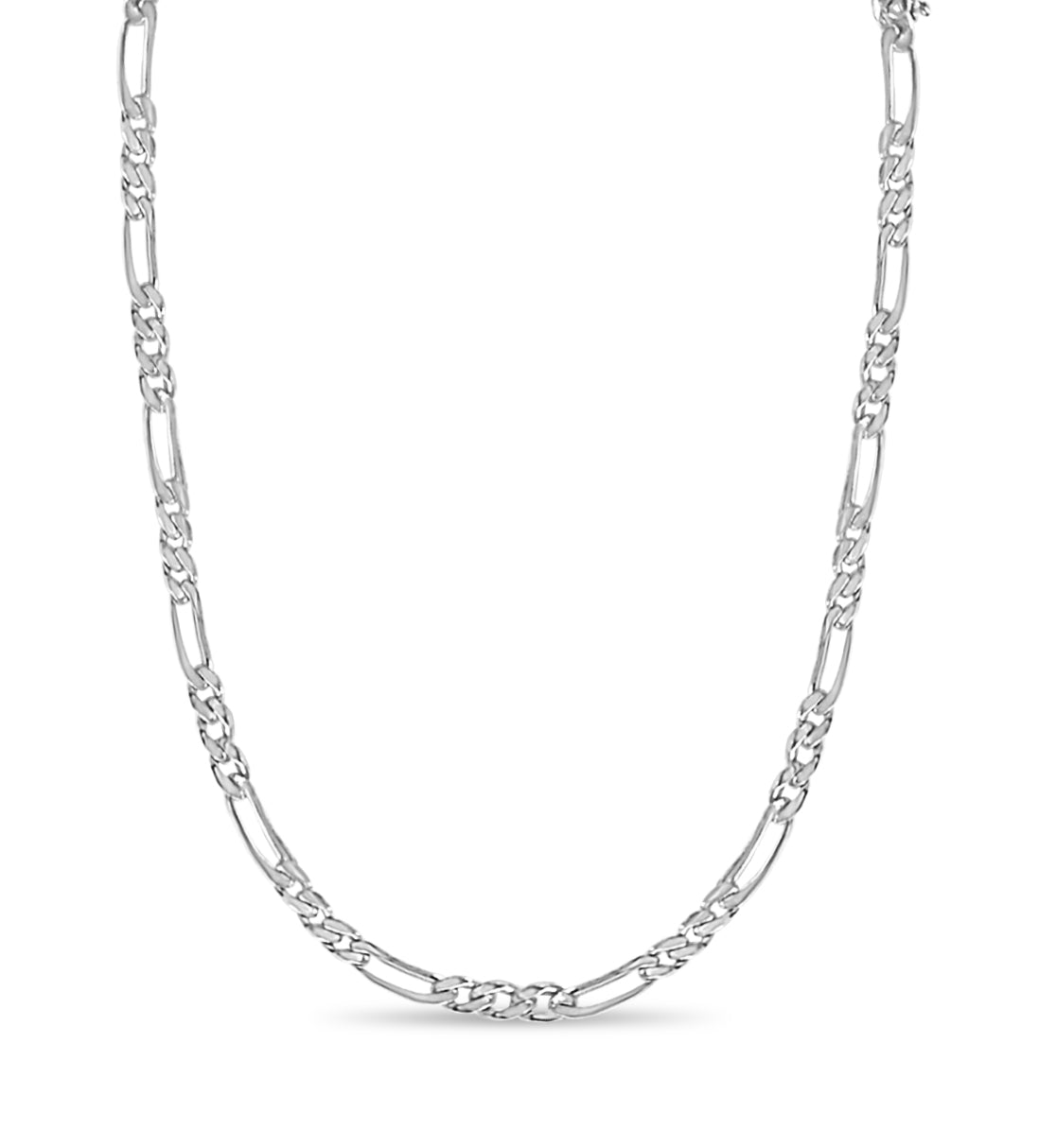 Figaro Solid White/Yellow/Rose Gold Handmade Necklace , 5mm, 16-30 Inch