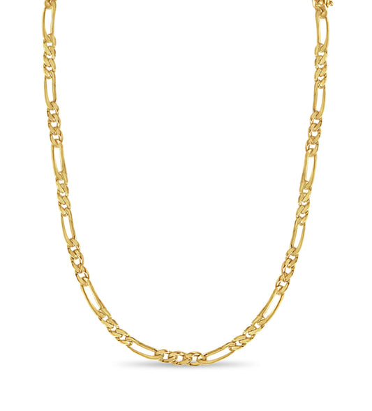 Figaro Solid White/Yellow/Rose Gold Handmade Necklace , 5mm, 16-30 Inch
