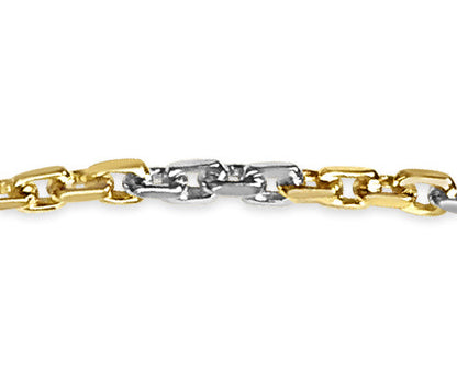 Fancy Rolo Solid White/Yellow/Rose Gold Handmade Necklace , 7mm, 16-30 Inch