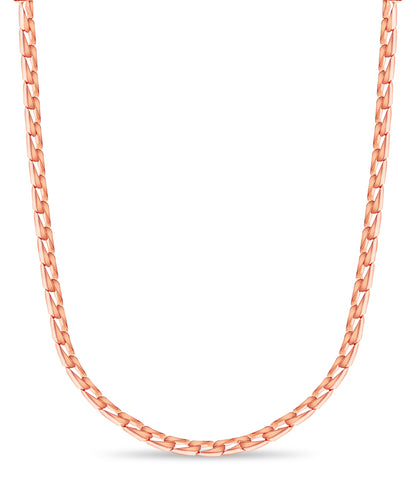 Curb Solid White/Yellow/Rose Gold Handmade Necklace , 9mm, 16-30 Inch